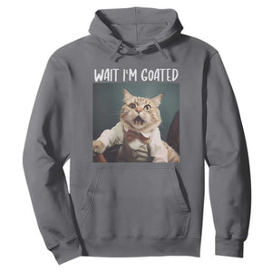 Funny Meme Cat Hoodie Wait I'm Goat TS09 Charcoal Print Your Wear