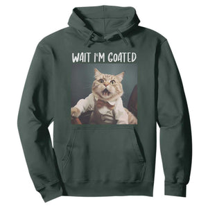 Funny Meme Cat Hoodie Wait I'm Goat TS09 Dark Forest Green Print Your Wear