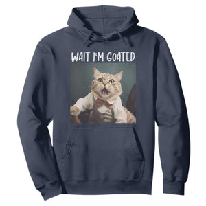 Funny Meme Cat Hoodie Wait I'm Goat TS09 Navy Print Your Wear