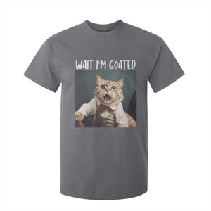 Funny Meme Cat T Shirt For Kid Wait I'm Goat TS09 Charcoal Print Your Wear