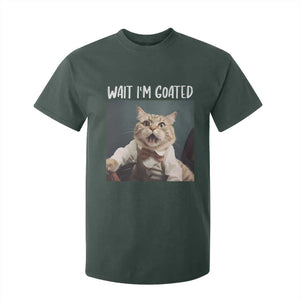 Funny Meme Cat T Shirt For Kid Wait I'm Goat TS09 Dark Forest Green Print Your Wear