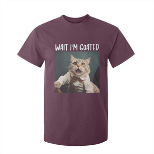 Funny Meme Cat T Shirt For Kid Wait I'm Goat TS09 Maroon Print Your Wear