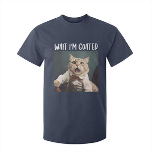 Funny Meme Cat T Shirt For Kid Wait I'm Goat TS09 Navy Print Your Wear