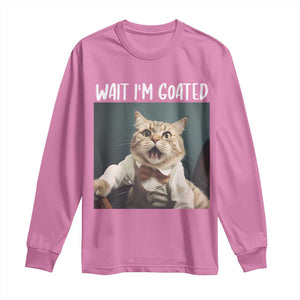 Funny Meme Cat Long Sleeve Shirt Wait I'm Goat TS09 Azalea Print Your Wear