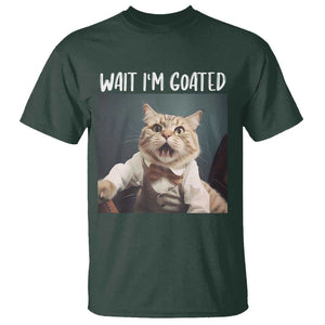 Funny Meme Cat T Shirt Wait I'm Goat TS09 Dark Forest Green Print Your Wear