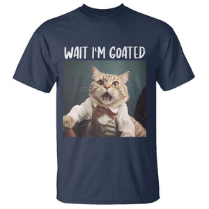 Funny Meme Cat T Shirt Wait I'm Goat TS09 Navy Print Your Wear