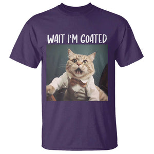 Funny Meme Cat T Shirt Wait I'm Goat TS09 Purple Print Your Wear