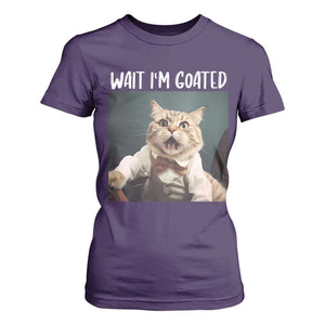 Funny Meme Cat T Shirt For Women Wait I'm Goat TS09 Purple Print Your Wear