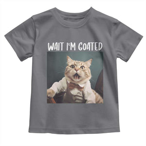 Funny Meme Cat Toddler T Shirt Wait I'm Goat TS09 Charcoal Print Your Wear