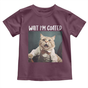 Funny Meme Cat Toddler T Shirt Wait I'm Goat TS09 Maroon Print Your Wear