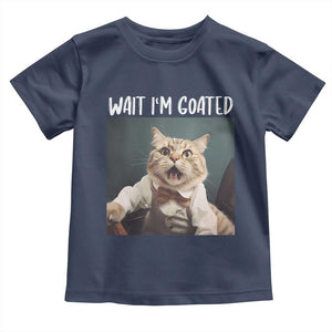 Funny Meme Cat Toddler T Shirt Wait I'm Goat TS09 Navy Print Your Wear