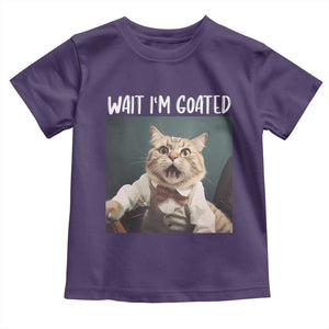 Funny Meme Cat Toddler T Shirt Wait I'm Goat TS09 Purple Print Your Wear