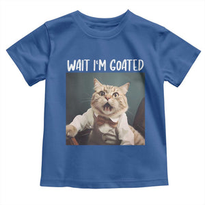 Funny Meme Cat Toddler T Shirt Wait I'm Goat TS09 Royal Blue Print Your Wear