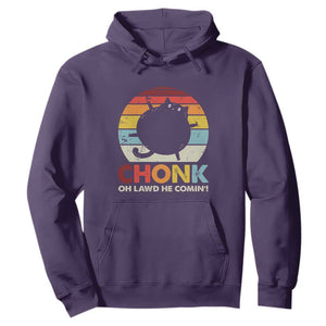 Funny Fat Cat Hoodie Chonk Oh Lawd He Comin' TS09 Purple Print Your Wear