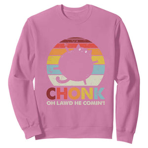 Funny Fat Cat Sweatshirt Chonk Oh Lawd He Comin' TS09 Azalea Print Your Wear