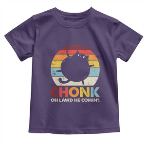 Funny Fat Cat Toddler T Shirt Chonk Oh Lawd He Comin' TS09 Purple Print Your Wear