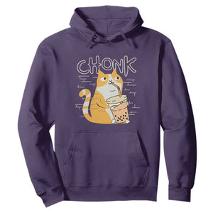 Funny Fat Cat Hoodie Chonk Drinking Bubble Tea TS09 Purple Print Your Wear