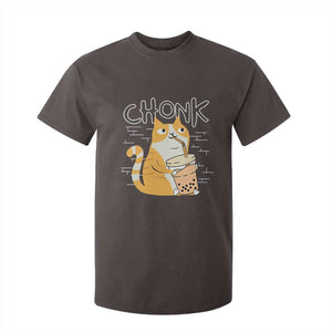 Funny Fat Cat T Shirt For Kid Chonk Drinking Bubble Tea TS09 Dark Chocolate Print Your Wear