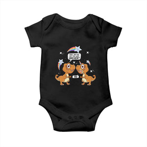 Funny Dinosaur Eat The Last Unicorn Baby Onesie TS09 Black Print Your Wear