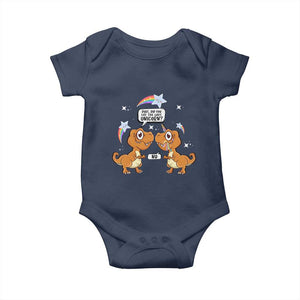 Funny Dinosaur Eat The Last Unicorn Baby Onesie TS09 Navy Print Your Wear