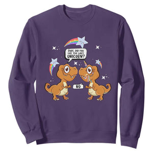 Funny Dinosaur Eat The Last Unicorn Sweatshirt TS09 Purple Print Your Wear