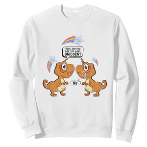 Funny Dinosaur Eat The Last Unicorn Sweatshirt TS09 White Print Your Wear