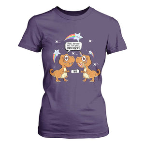 Funny Dinosaur Eat The Last Unicorn T Shirt For Women TS09 Purple Print Your Wear