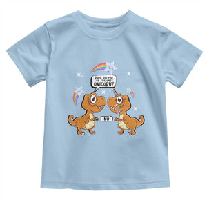 Funny Dinosaur Eat The Last Unicorn Toddler T Shirt TS09 Light Blue Print Your Wear