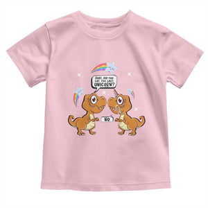 Funny Dinosaur Eat The Last Unicorn Toddler T Shirt TS09 Light Pink Print Your Wear