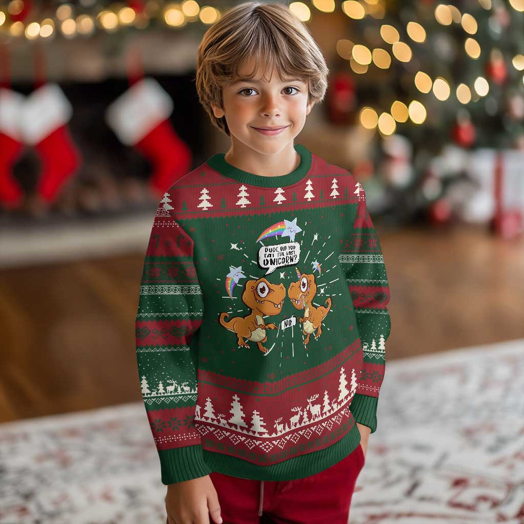 Funny Dinosaur Eat The Last Unicorn Ugly Christmas Sweater TS09 Christmas Print Your Wear