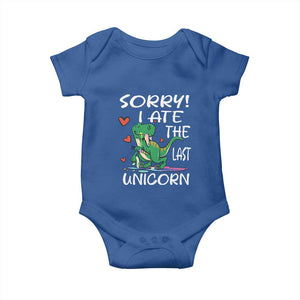 Funny Dinosaur Baby Onesie Sorry I Ate The Last Unicorn TS09 Royal Blue Print Your Wear