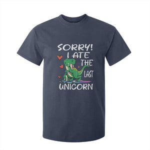 Funny Dinosaur T Shirt For Kid Sorry I Ate The Last Unicorn TS09 Navy Print Your Wear