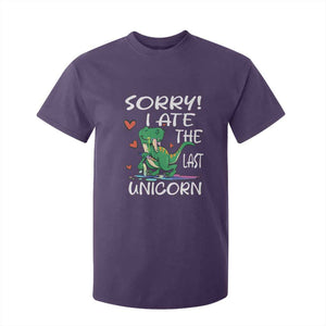 Funny Dinosaur T Shirt For Kid Sorry I Ate The Last Unicorn TS09 Purple Print Your Wear