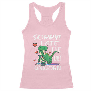 Funny Dinosaur Racerback Tank Top Sorry I Ate The Last Unicorn TS09 Light Pink Print Your Wear