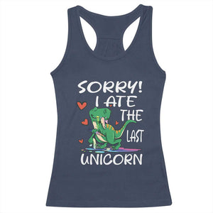 Funny Dinosaur Racerback Tank Top Sorry I Ate The Last Unicorn TS09 Navy Print Your Wear