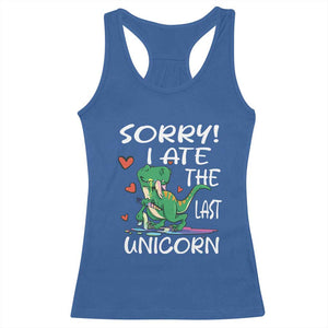 Funny Dinosaur Racerback Tank Top Sorry I Ate The Last Unicorn TS09 Royal Blue Print Your Wear