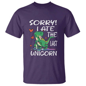 Funny Dinosaur T Shirt Sorry I Ate The Last Unicorn TS09 Purple Print Your Wear