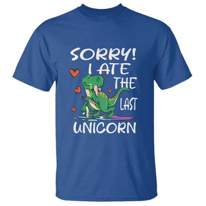 Funny Dinosaur T Shirt Sorry I Ate The Last Unicorn TS09 Royal Blue Print Your Wear