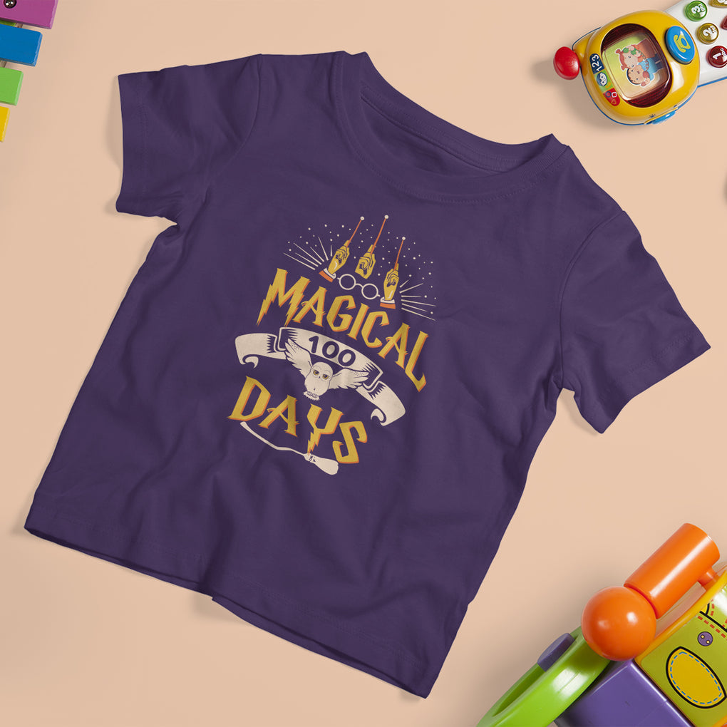 Magical 100 Days Of School Magic Owl T Shirt For Kid TS09 Purple Printyourwear