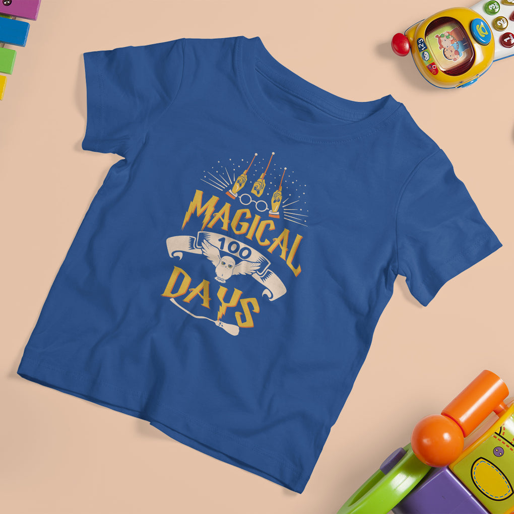 Magical 100 Days Of School Magic Owl T Shirt For Kid TS09 Royal Blue Printyourwear