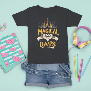 Magical 100 Days Of School Magic Owl T Shirt For Kid TS09 Black Printyourwear