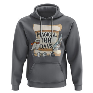 Magical 100 Days Of School Vintage Letter Magic Owl Hoodie TS09 Charcoal Printyourwear