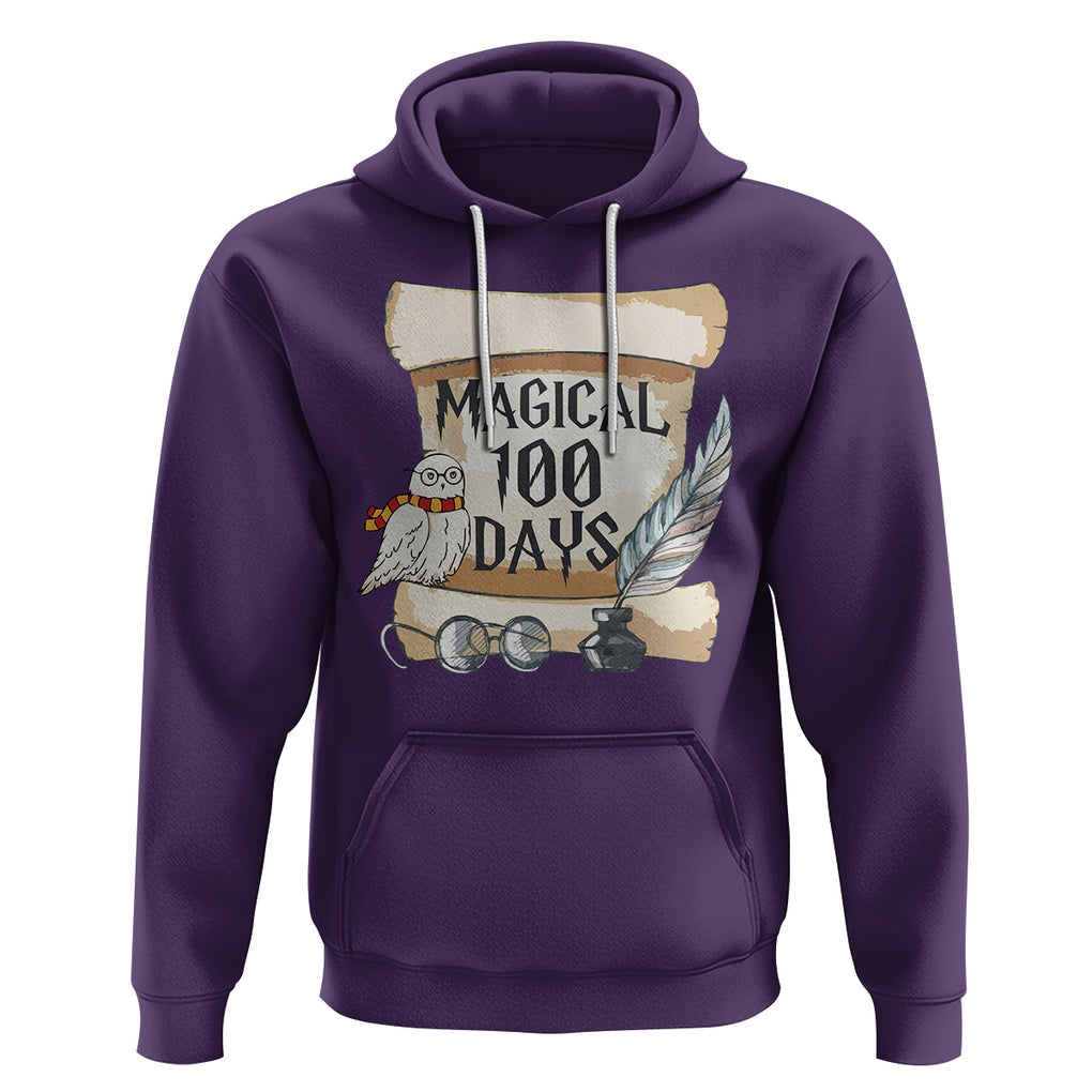 Magical 100 Days Of School Vintage Letter Magic Owl Hoodie TS09 Purple Printyourwear