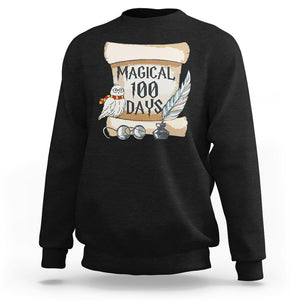 Magical 100 Days Of School Vintage Letter Magic Owl Sweatshirt TS09 Black Printyourwear