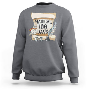 Magical 100 Days Of School Vintage Letter Magic Owl Sweatshirt TS09 Charcoal Printyourwear