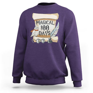 Magical 100 Days Of School Vintage Letter Magic Owl Sweatshirt TS09 Purple Printyourwear