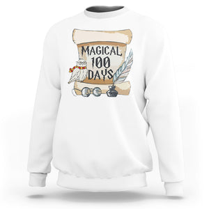 Magical 100 Days Of School Vintage Letter Magic Owl Sweatshirt TS09 White Printyourwear