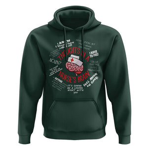 Funny Nurse Hoodie Thought In A Nurse's Brain TS09 Dark Forest Green Printyourwear