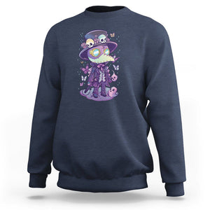 Pastel Goth Cute Creepy Plague Doctor Sweatshirt TS09 Navy Printyourwear