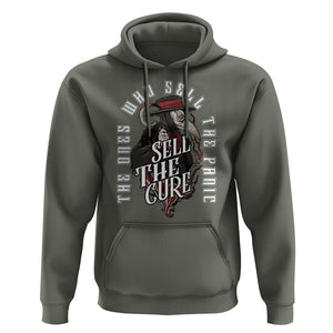 Plague Doctor Hoodie The Ones Who Sell the Panic Sell the Cure TS09 Military Green Printyourwear